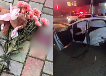 Flori și jucării aduse la locul accidentului din Bălți, în memoria fetiței de 8 ani decedate