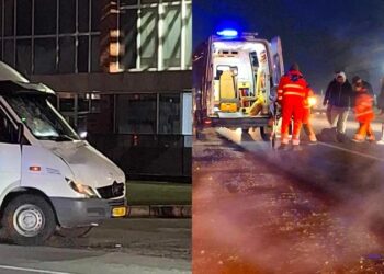 Accident grav la Sîngera: Un pieton, spulberat de un microbuz de rută. Acesta a fost preluat de o ambulanță