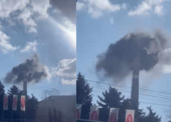 Fum negru lângă fabrica Bucuria: Internauții reacționează cu nemulțumiri și glume