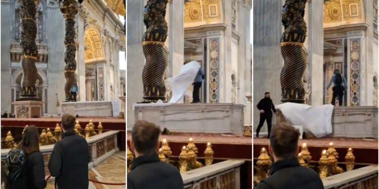 Un român a distrus un altar și mai multe candelabre, în Bazilica Sfântul Petru de la Vatican. Momentul a fost filmat de turiști