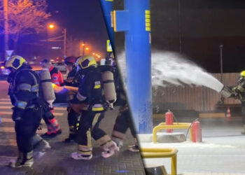 Exercițiu tactic IGSU la o stație PECO din Chișinău