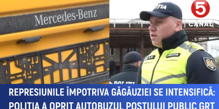 Presiuni împotriva Găgăuziei se intensifică. Poliția a oprit autobuzul echipei GRT