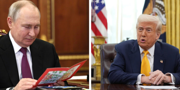 „Momentan, ne înțelegem bine cu Rusia, chiar dacă acum bombardează în draci Ucraina”. Trump admite că Putin „deține toate cărțile”