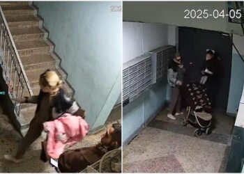 Cuplu surprins de camerele de supraveghere furând cărucioare și o trotinetă în Buiucani