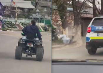 Accident grav în Floreni: ATV urmărit de poliție, s-a izbit de un copac