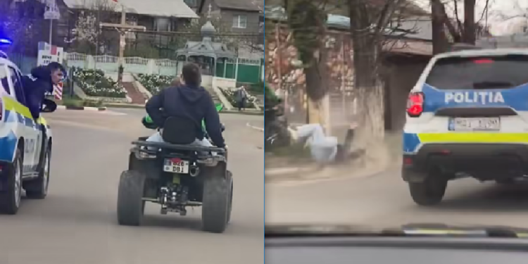 Accident grav în Floreni: ATV urmărit de poliție, s-a izbit de un copac