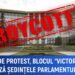 ”Protest împotriva anarhiei pe care guvernarea actuală a început să o intensifice”.Blocul „Victorie” boicotează ședințele parlamentului în această săptămână.