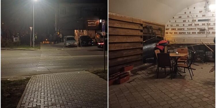 Accident la Ciocana: Un automobil a distrus terasa unui local